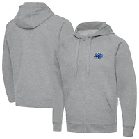 Men's Antigua Heather Gray Orlando Magic New Logo Tall Victory Full-Zip Hooded Sweatshirt