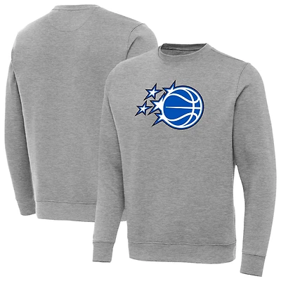 Men's Antigua Heather Gray Orlando Magic New Logo Tall Victory Pullover Sweatshirt