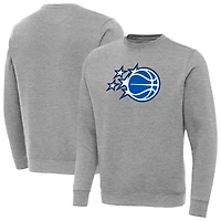 Men's Antigua Heather Gray Orlando Magic New Logo Tall Victory Pullover Sweatshirt