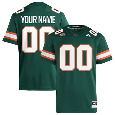 Men's adidas  Green Miami Hurricanes Custom Alternate Premier Football Jersey