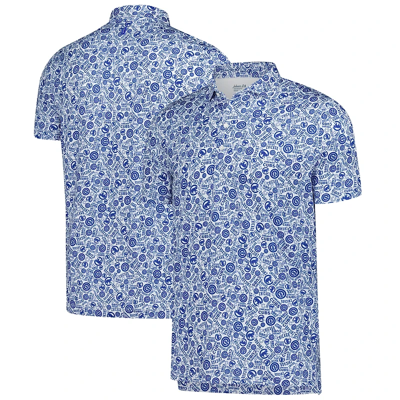 Men's johnnie-O White Chicago Cubs All Over Print Performance Polo