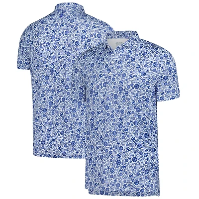 Men's  johnnie-O White Chicago Cubs All Over Print Performance Polo