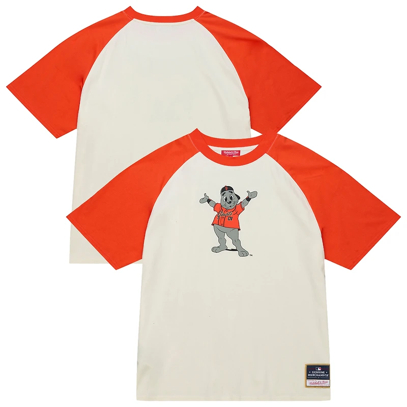 Women's Mitchell & Ness  Cream San Francisco Giants Boyfriend Raglan T-Shirt