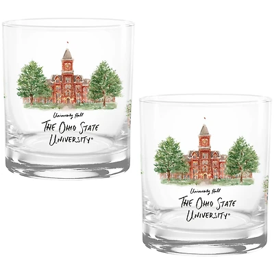Ohio State Buckeyes 14oz. Laura Wilcox University Hall Two-Piece Rocks Glass Set