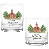 Ohio State Buckeyes 14oz. Laura Wilcox University Hall Two-Piece Rocks Glass Set