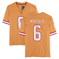Baker Mayfield Tampa Bay Buccaneers Autographed Nike Creamsicle Vapor Fuse Limited Jersey with "Fire The Cannons!" Inscription