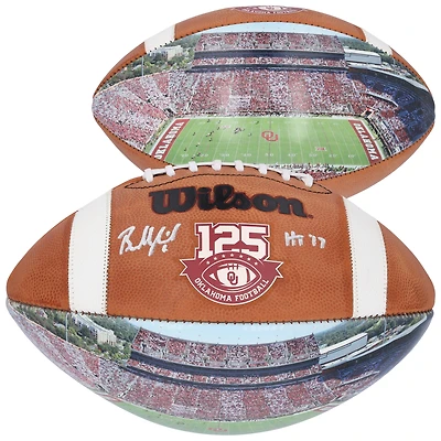 Baker Mayfield Oklahoma Sooners Autographed 125 Years Photo Panel Football with "HS 17" Inscription