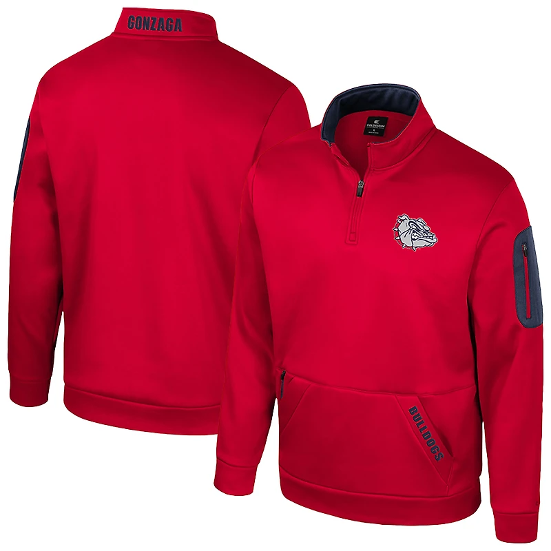 Men's Colosseum Red Gonzaga Bulldogs Mainframe Fleece Quarter-Zip Jacket