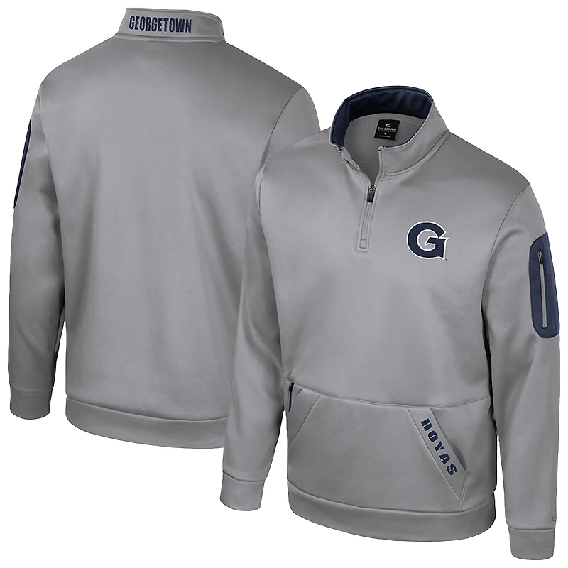 Men's Colosseum Gray Georgetown Hoyas Mainframe Fleece Quarter-Zip Jacket