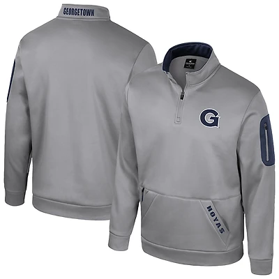 Men's Colosseum  Gray Georgetown Hoyas Mainframe Fleece Quarter-Zip Jacket