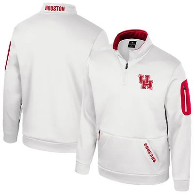 Men's Colosseum  White Houston Cougars Mainframe Fleece Quarter-Zip Jacket