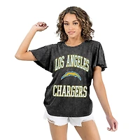 Women's Gameday Couture Black Los Angeles Chargers Relaxed Flutter Sleeve T-Shirt