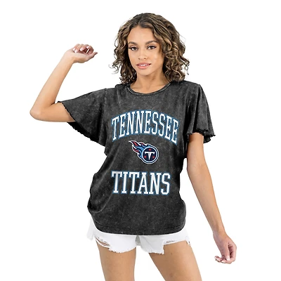 Women's Gameday Couture Black Tennessee Titans Relaxed Flutter Sleeve T-Shirt