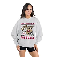 Women's Gameday Couture  Ash San Francisco 49ers Home Turf Oversized Premium Fleece Pullover Sweatshirt