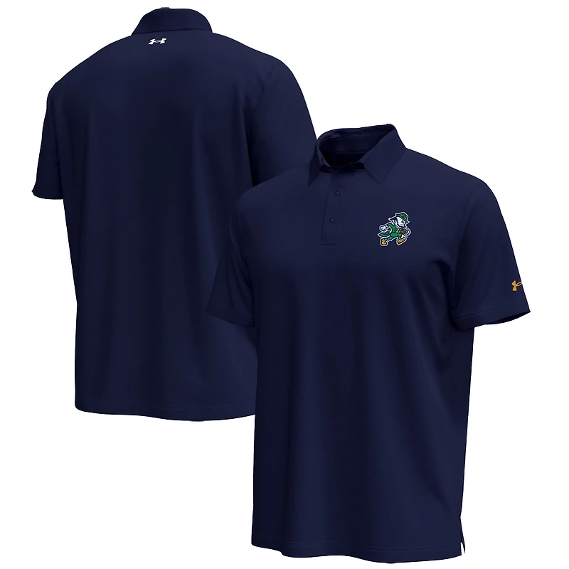 Men's Under Armour Navy Notre Dame Fighting Irish Sporting Leprechaun Icon Polo