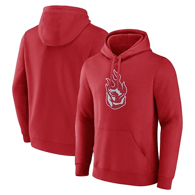 Men's Red Portland Fire Team Logo Pullover Hoodie