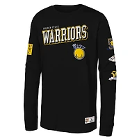 Youth Mitchell & Ness  Black Golden State Warriors Hardwood Classics Training Camp Long Sleeve T-Shirt