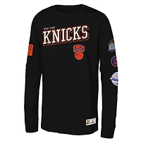 Youth Mitchell & Ness  Black New York Knicks Hardwood Classics Training Camp Long Sleeve T-Shirt