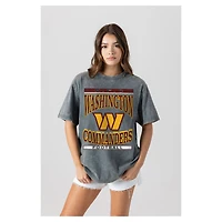 Women's Gameday Couture  Gray Washington Commanders Oversized Classic Grind Washed T-Shirt