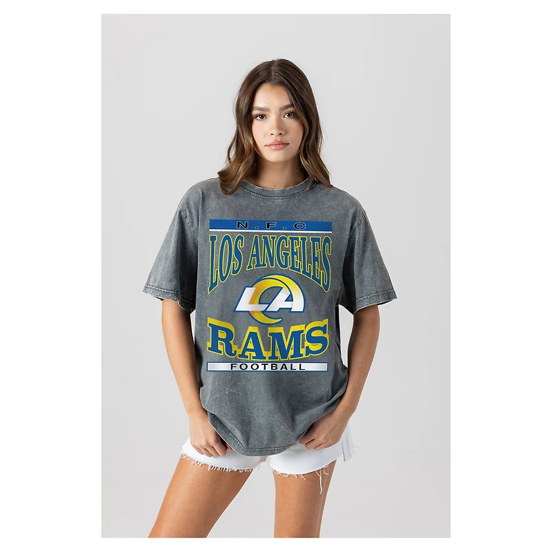 Women's Gameday Couture Gray Los Angeles Rams Oversized Classic Grind Washed T-Shirt