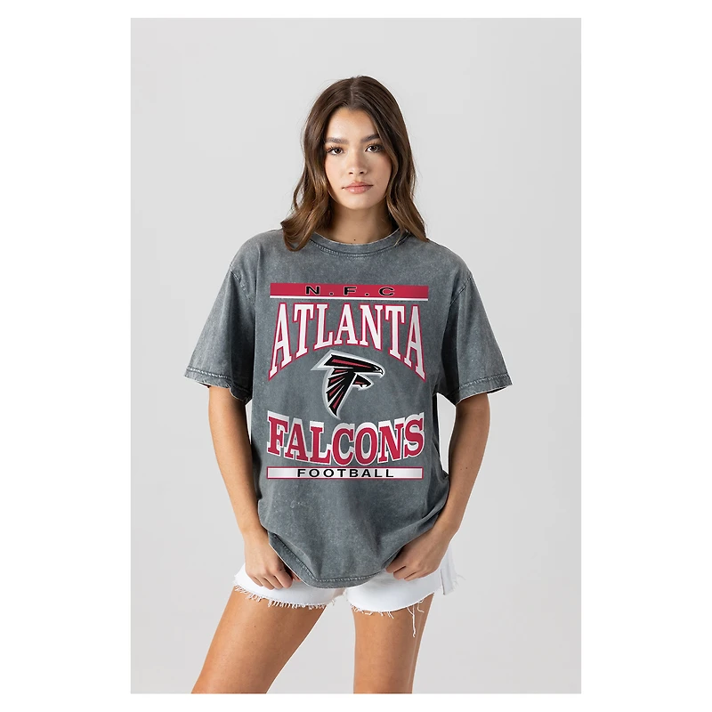 Women's Gameday Couture Gray Atlanta Falcons Oversized Classic Grind Washed T-Shirt