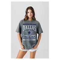 Women's Gameday Couture  Gray Dallas Cowboys Oversized Classic Grind Washed T-Shirt
