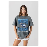 Women's Gameday Couture  Gray Tennessee Titans Oversized Classic Grind Washed T-Shirt