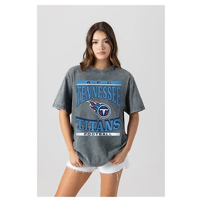 Women's Gameday Couture  Gray Tennessee Titans Oversized Classic Grind Washed T-Shirt