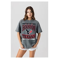 Women's Gameday Couture  Gray Houston Texans Oversized Classic Grind Washed T-Shirt