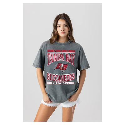 Women's Gameday Couture  Gray Tampa Bay Buccaneers Oversized Classic Grind Washed T-Shirt