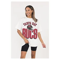 Women's Gameday Couture  White Tampa Bay Buccaneers Oversized Classic Fierce Focus T-Shirt