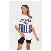 Women's Gameday Couture  White Buffalo Bills Oversized Classic Fierce Focus T-Shirt