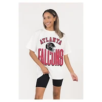 Women's Gameday Couture  White Atlanta Falcons Oversized Classic Fierce Focus T-Shirt