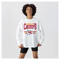 Women's Gameday Couture  White Kansas City Chiefs Swift Strike Essential Oversized Long Sleeve T-Shirt