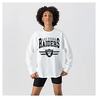 Women's Gameday Couture  White Las Vegas Raiders Swift Strike Essential Oversized Long Sleeve T-Shirt