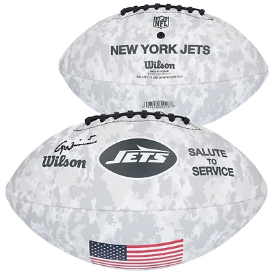 Garrett Wilson New York Jets Autographed Wilson 2024 Salute To Service Football