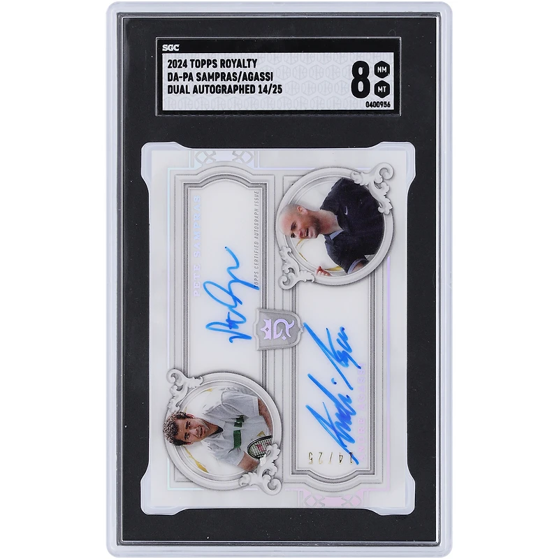 Pete Sampras & Andre Agassi Autographed 2024 Topps Royalty #DA-PA #14/25 SGC Authenticated 8 Card