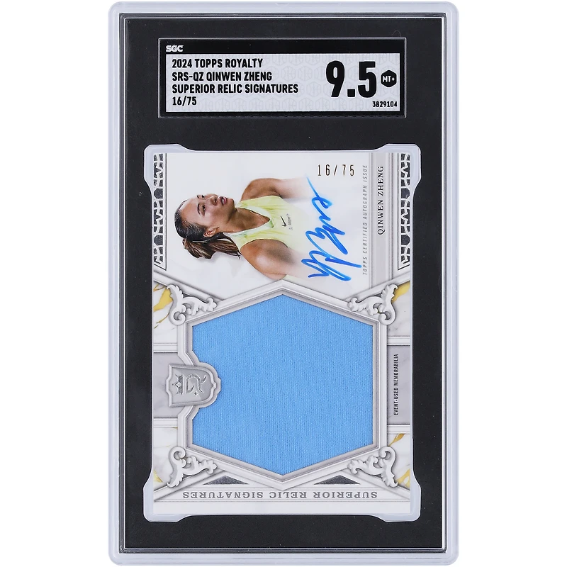 Qinwen Zheng Autographed 2024 Topps Royalty Superior Relic Signatures #SRS-QZ #16/75 SGC Authenticated 9.5 Card