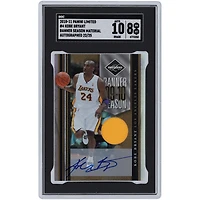 Kobe Bryant Los Angeles Lakers Autographed 2010-11 Panini Limited Banner Season Material #4 #22/25 SGC Authenticated 8/10 Card