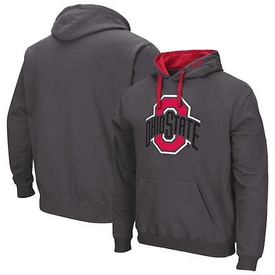 Men's Colosseum  Charcoal Ohio State Buckeyes Big & Tall Arch Logo 2.0 Pullover Hoodie
