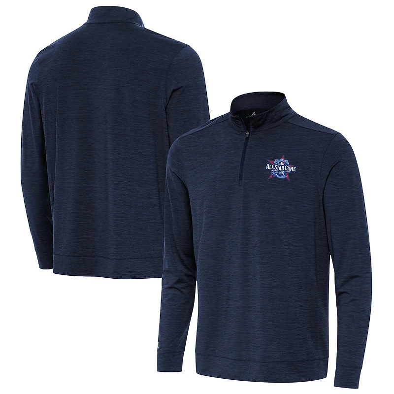 Men's Antigua Heather Navy 2026 MLB All-Star Game Bright Quarter-Zip Pullover