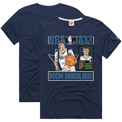 Unisex Homage Cooper Flagg Navy Dallas Mavericks NBA Jam Tri-Blend T-Shirt
