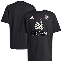 Men's adidas  Black Texas A&M Aggies Glow Halloween Gig 'Em T-Shirt