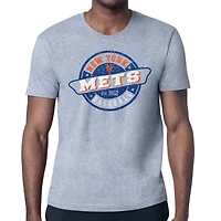 Men's Starter Heather Gray New York Mets Route 66 Team Logo T-Shirt
