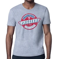 Men's Starter Heather Gray Philadelphia Phillies Route 66 Team Logo T-Shirt