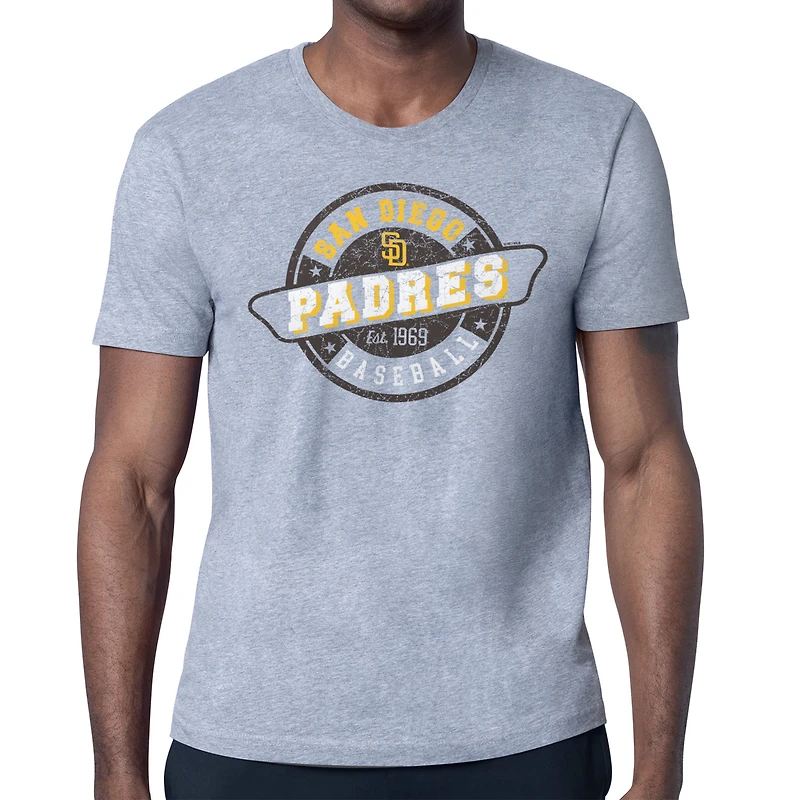 Men's Starter Heather Gray San Diego Padres Route 66 Team Logo T-Shirt