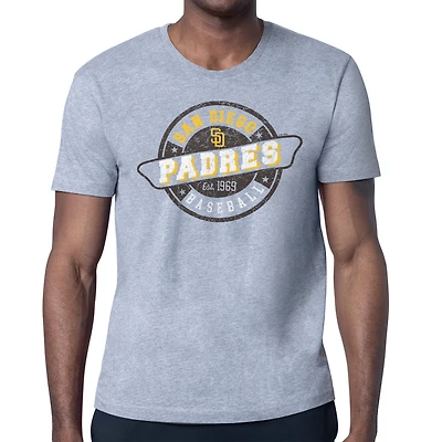 Men's Starter Heather Gray San Diego Padres Route 66 Team Logo T-Shirt