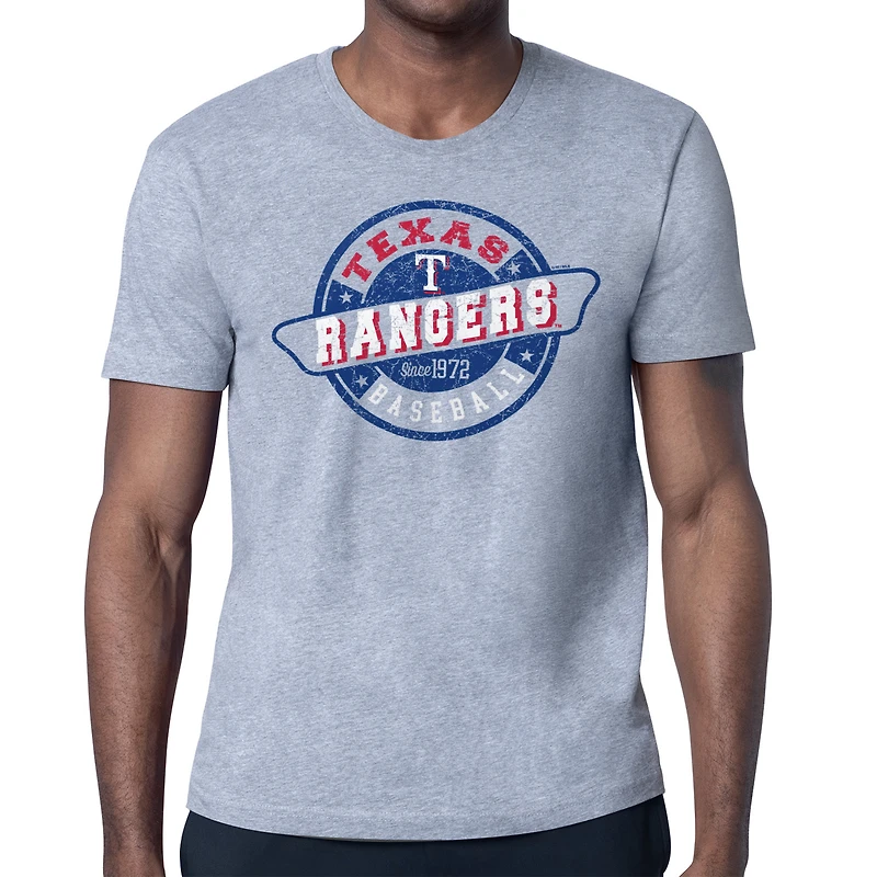Men's Starter Heather Gray Texas Rangers Route 66 Team Logo T-Shirt