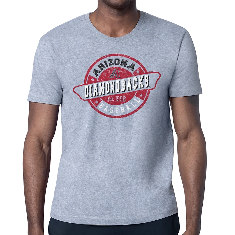 Men's Starter Heather Gray Arizona Diamondbacks Route 66 Team Logo T-Shirt