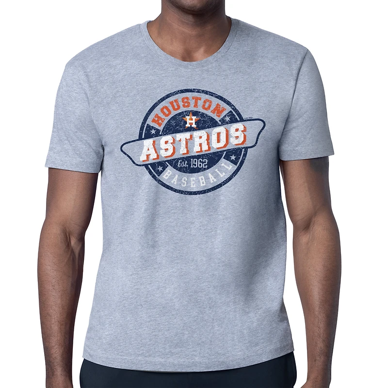Men's Starter Heather Gray Houston Astros Route 66 Team Logo T-Shirt